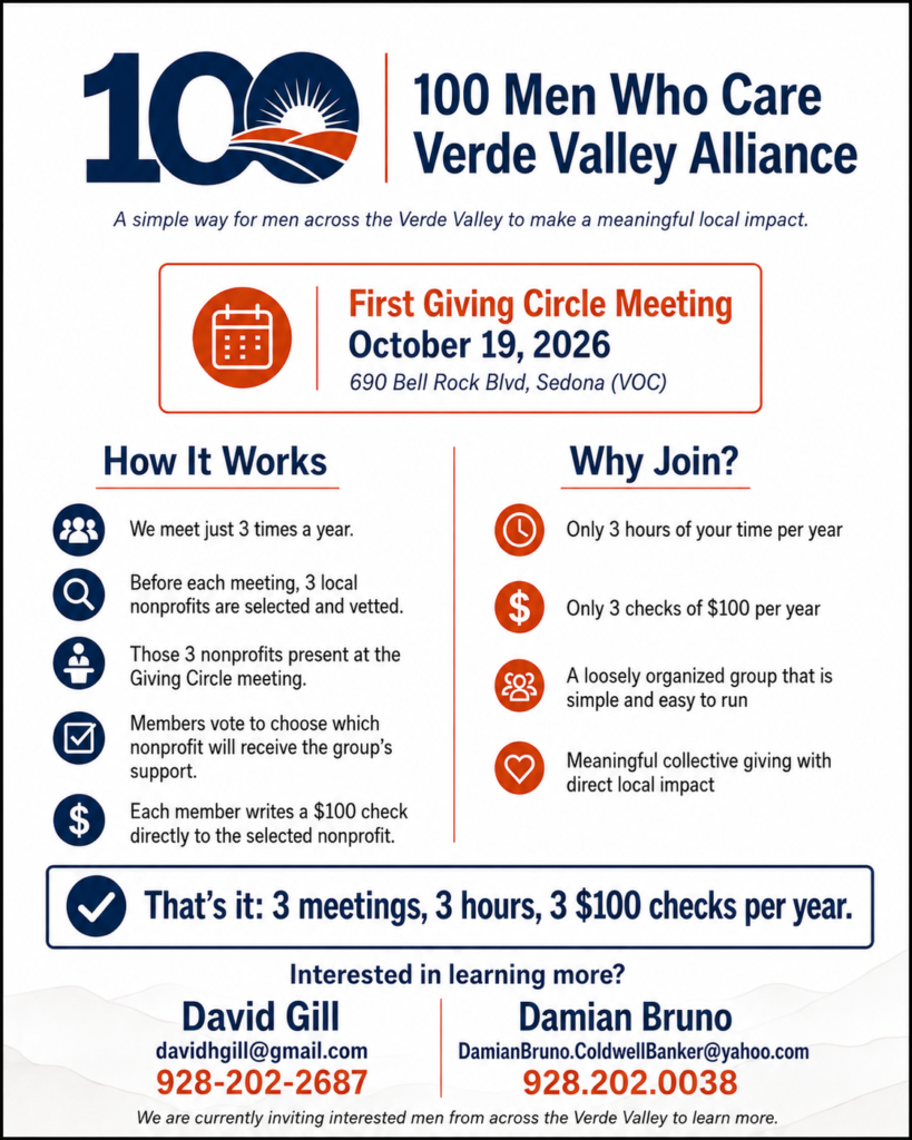 100 Men Who Care Verde Valley Alliance community giving group.